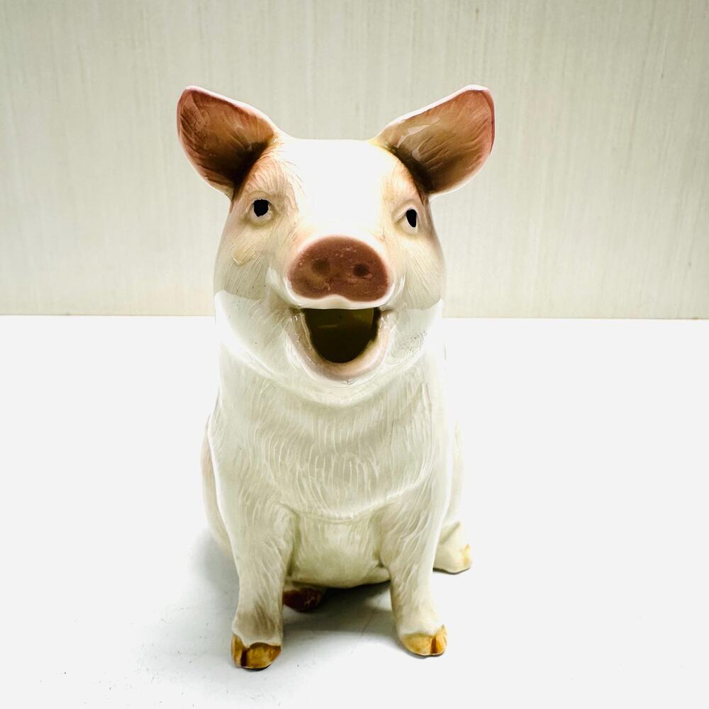 Vintage Otagiri Pink Pig Creamer Figurine Ceramic Planter Made in Japan